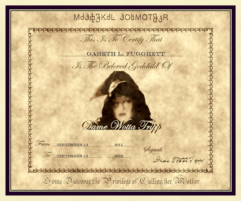 An Example of the Magickal Godmother Certificate